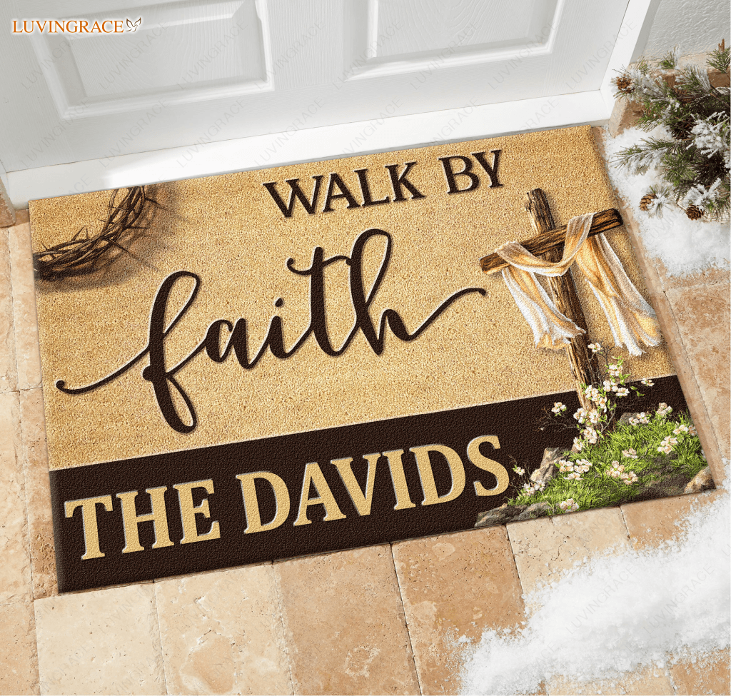 Walk By Faith Personalized Doormat