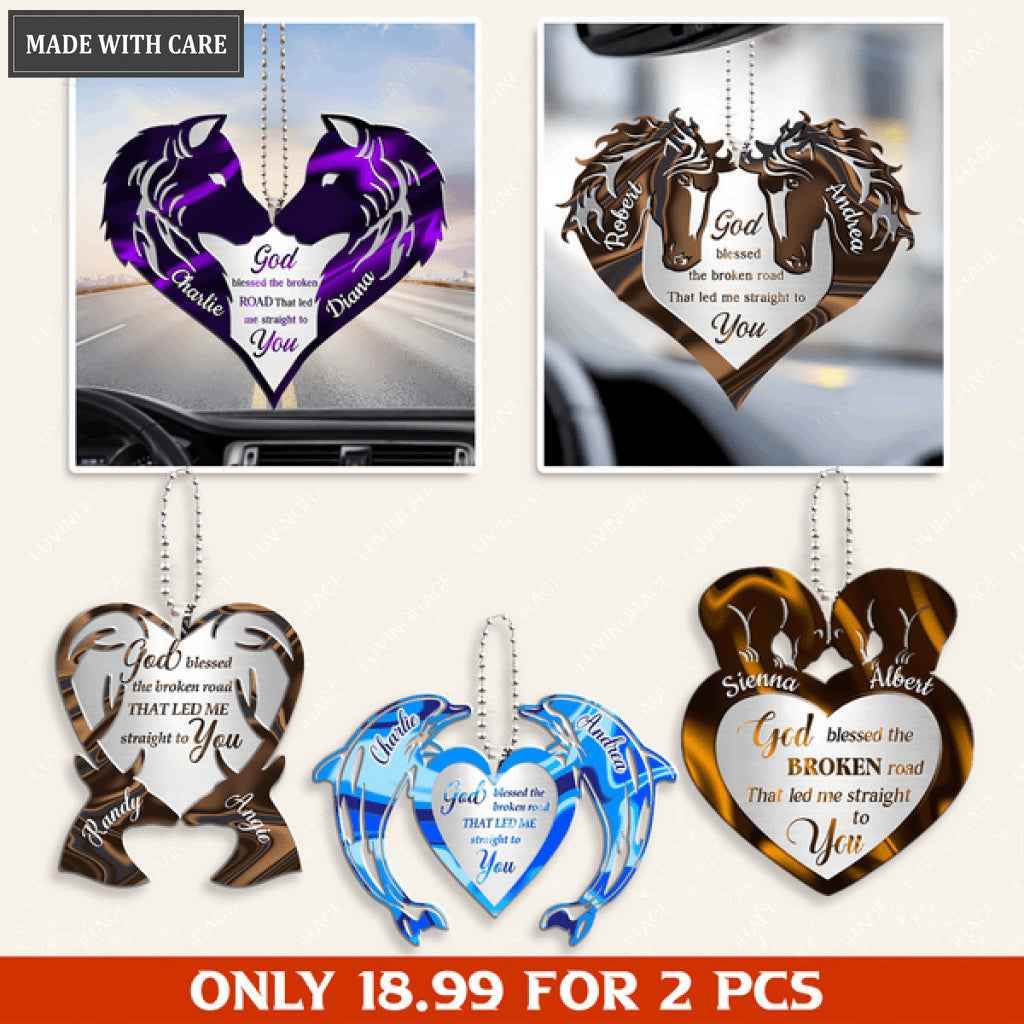 Animal Couple God Blessed Personalized Ornament - Buy 2 Only 18.99$
