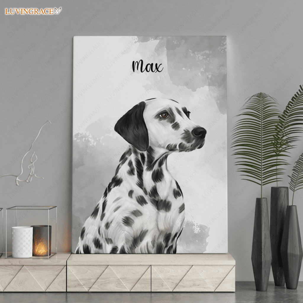 Watercolor Pet Portrait From Photo Poster Canvas - Personalized Custom Gift Wall Art