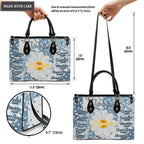 Daisy Flower On Jean Pattern Identity In Christ You Are - Personalized Custom Leather Bag