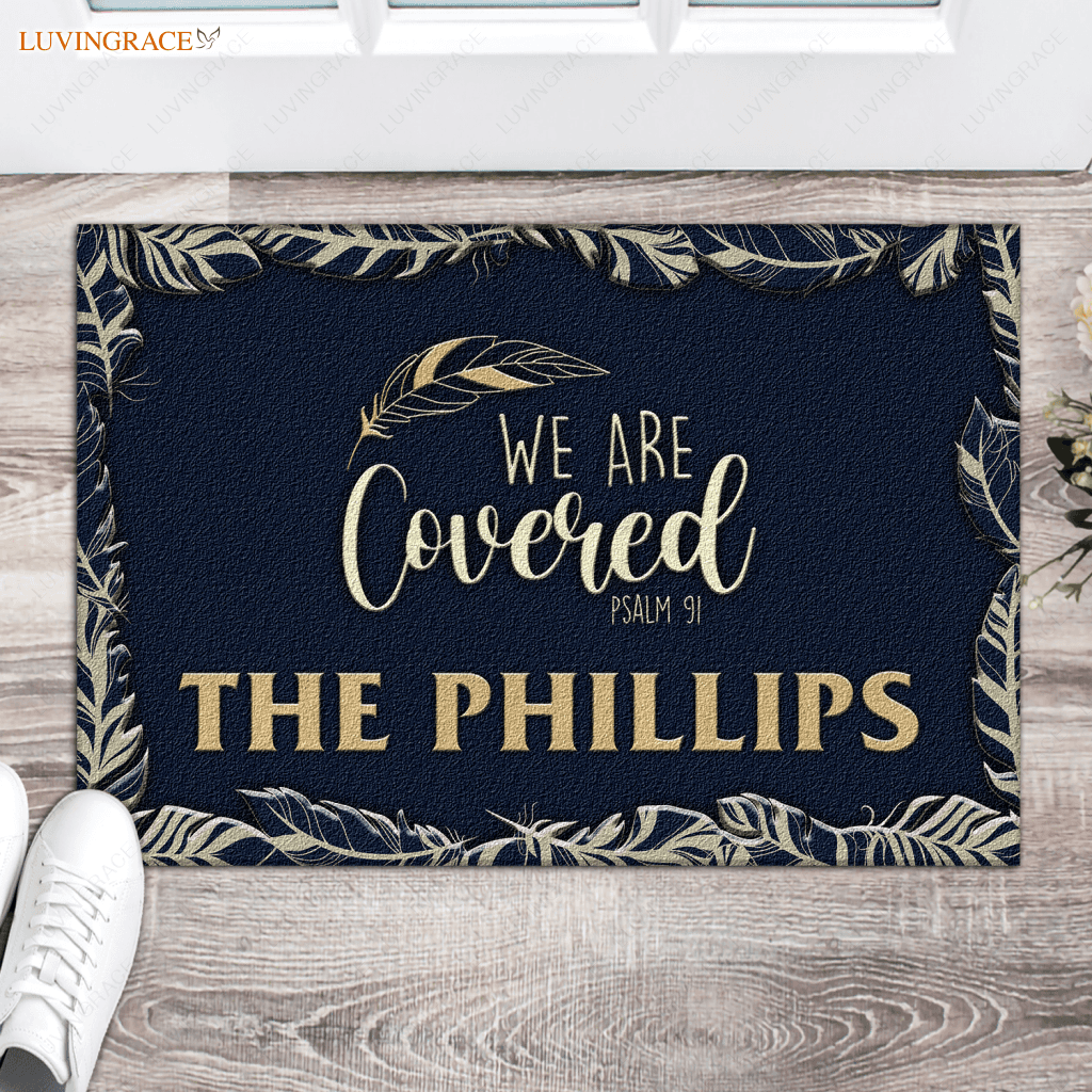 We Are Covered Psalm 91 Religious Personalized Doormat