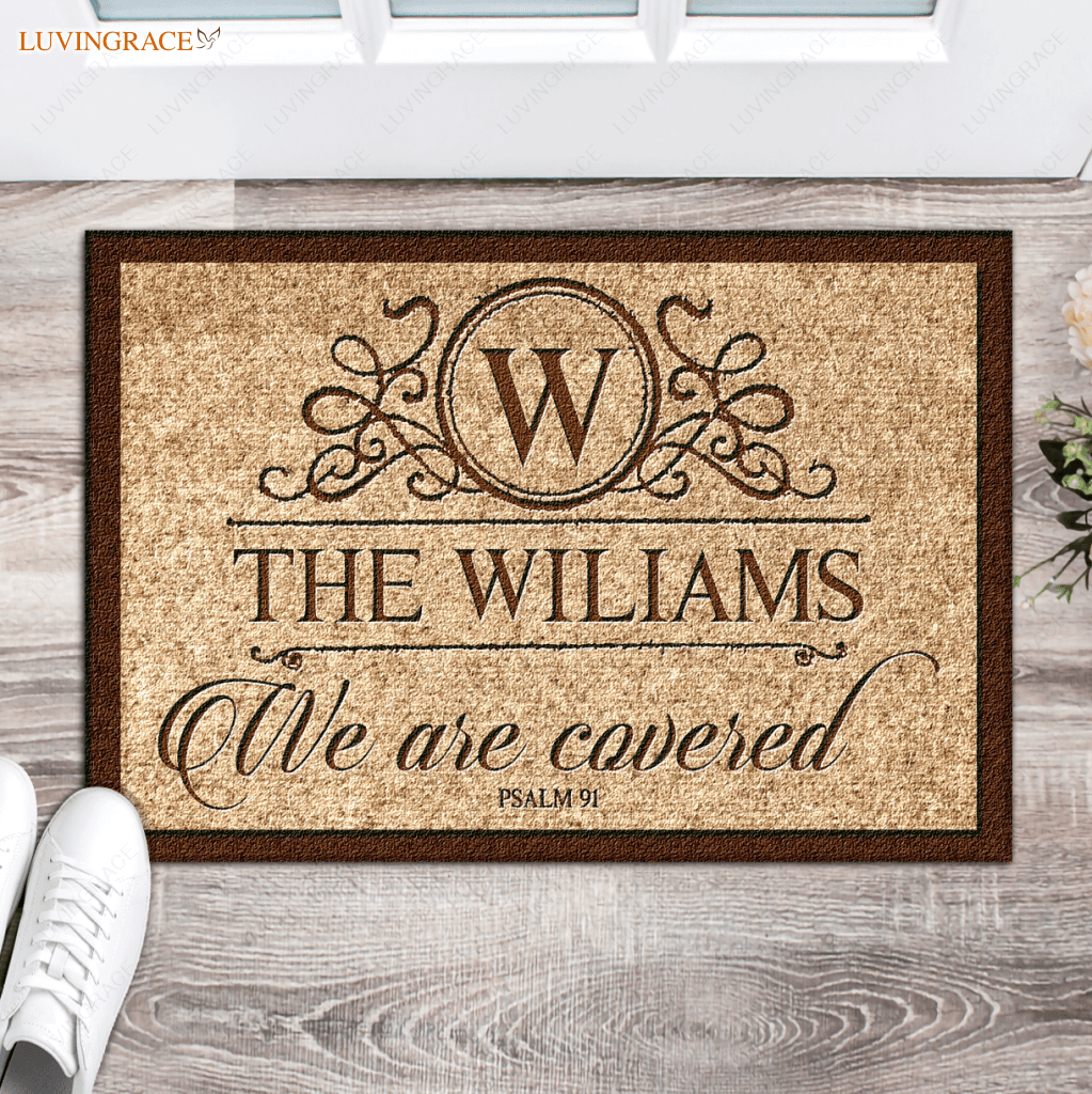 We Are Covered Psalms 91 Religious Personalized Doormat
