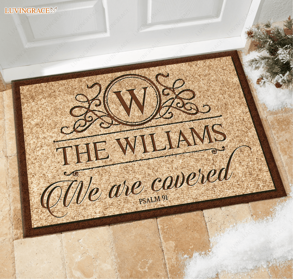 We Are Covered Psalms 91 Religious Personalized Doormat