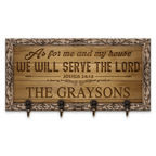 We Will Serve The Lord Personalized Key Hanger