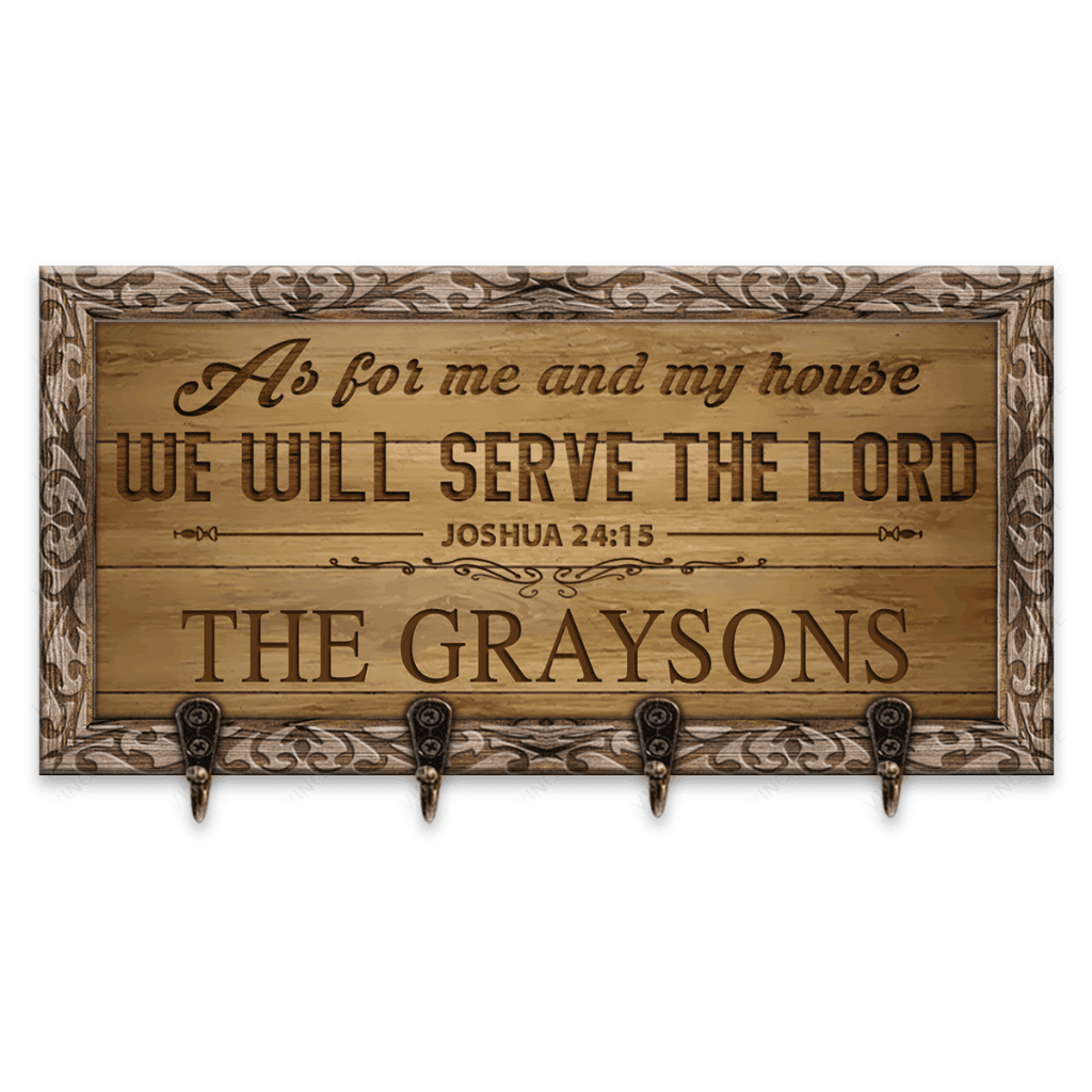 We Will Serve The Lord Personalized Key Hanger