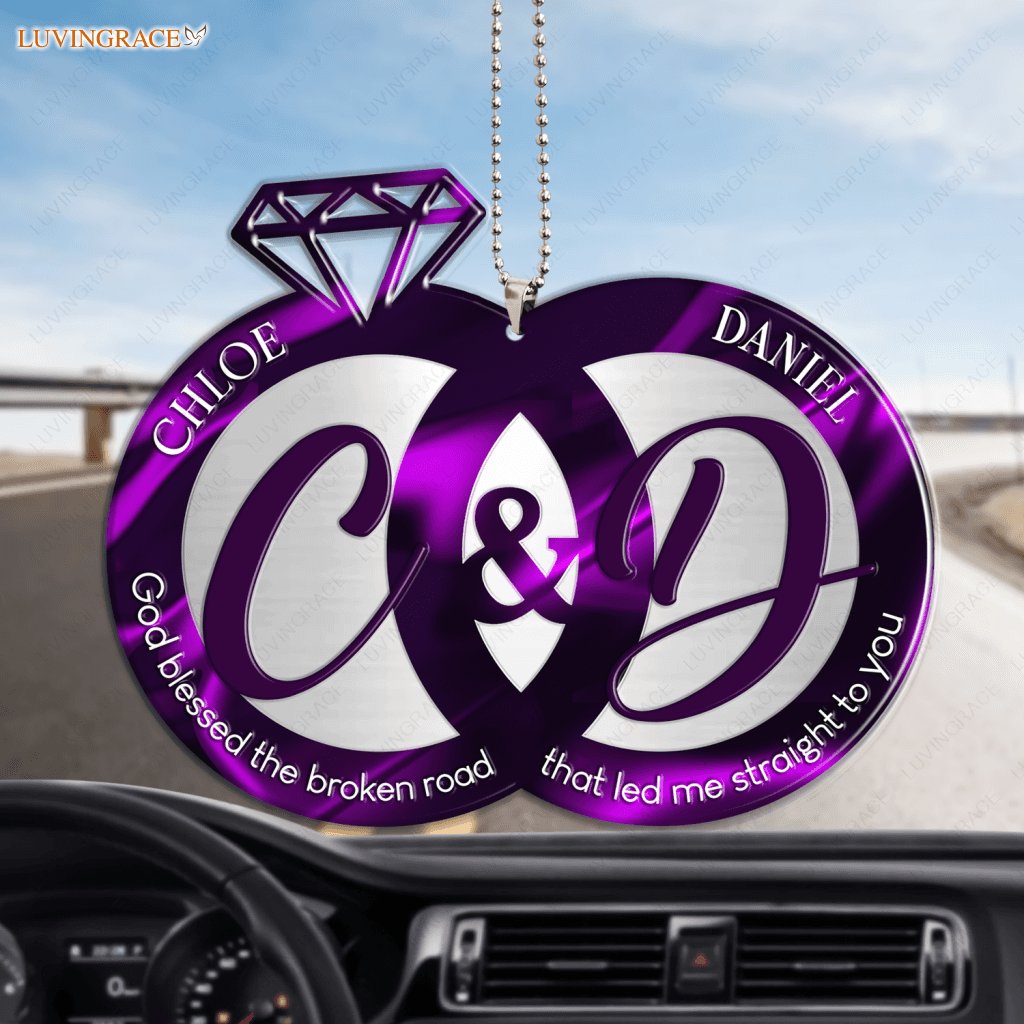 Wedding Rings For Couple God Blessed Personalized Ornament