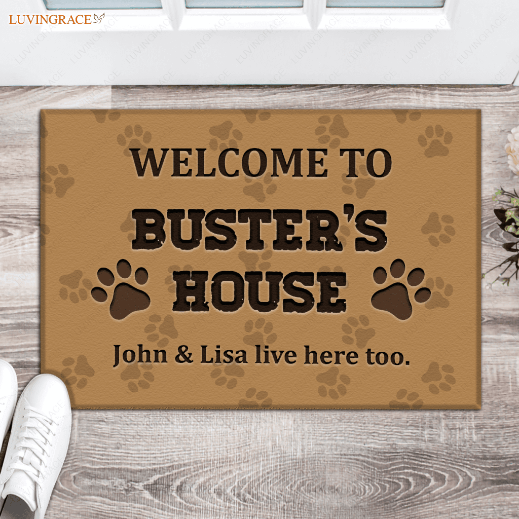 Welcome Custom Pet Mat Personalized Decorative Doormat (Cat & Dog)