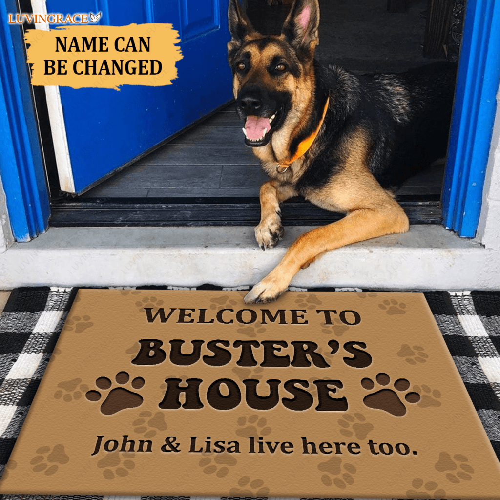 Welcome Custom Pet Mat Personalized Decorative Doormat (Cat & Dog)