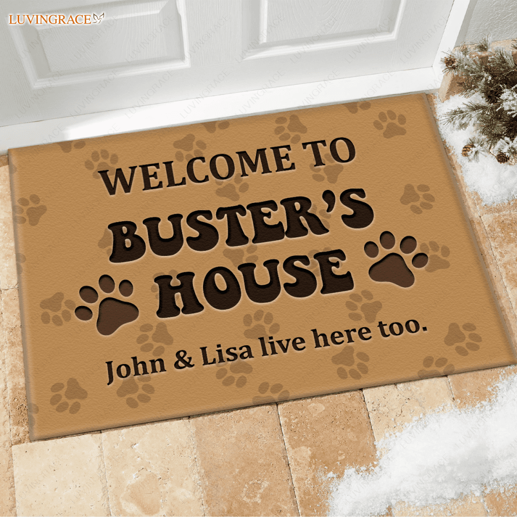 Welcome Custom Pet Mat Personalized Decorative Doormat (Cat & Dog)