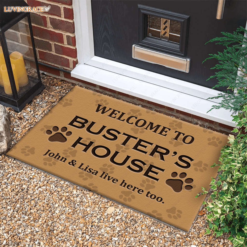 Welcome Custom Pet Mat Personalized Decorative Doormat (Cat & Dog)