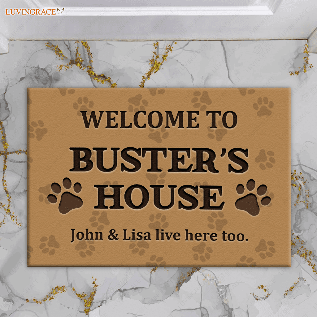 Welcome Custom Pet Mat Personalized Decorative Doormat (Cat & Dog)
