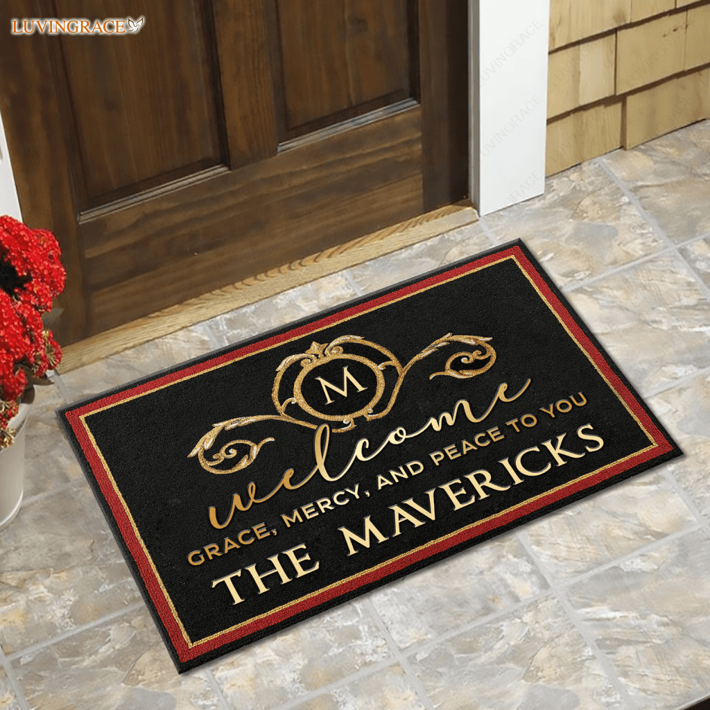 Welcome Grace Mercy And Peace Personalized Doormat