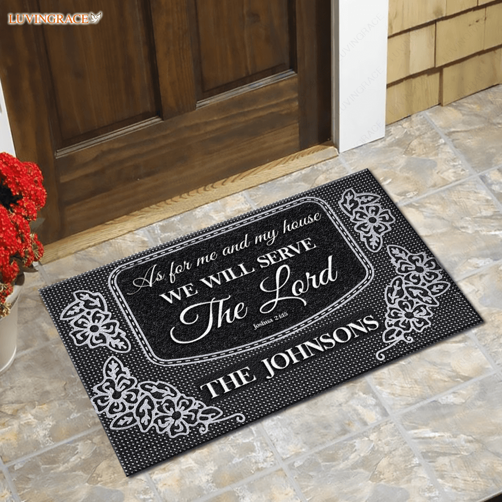 Welcome Serve The Lord Personalized Doormat