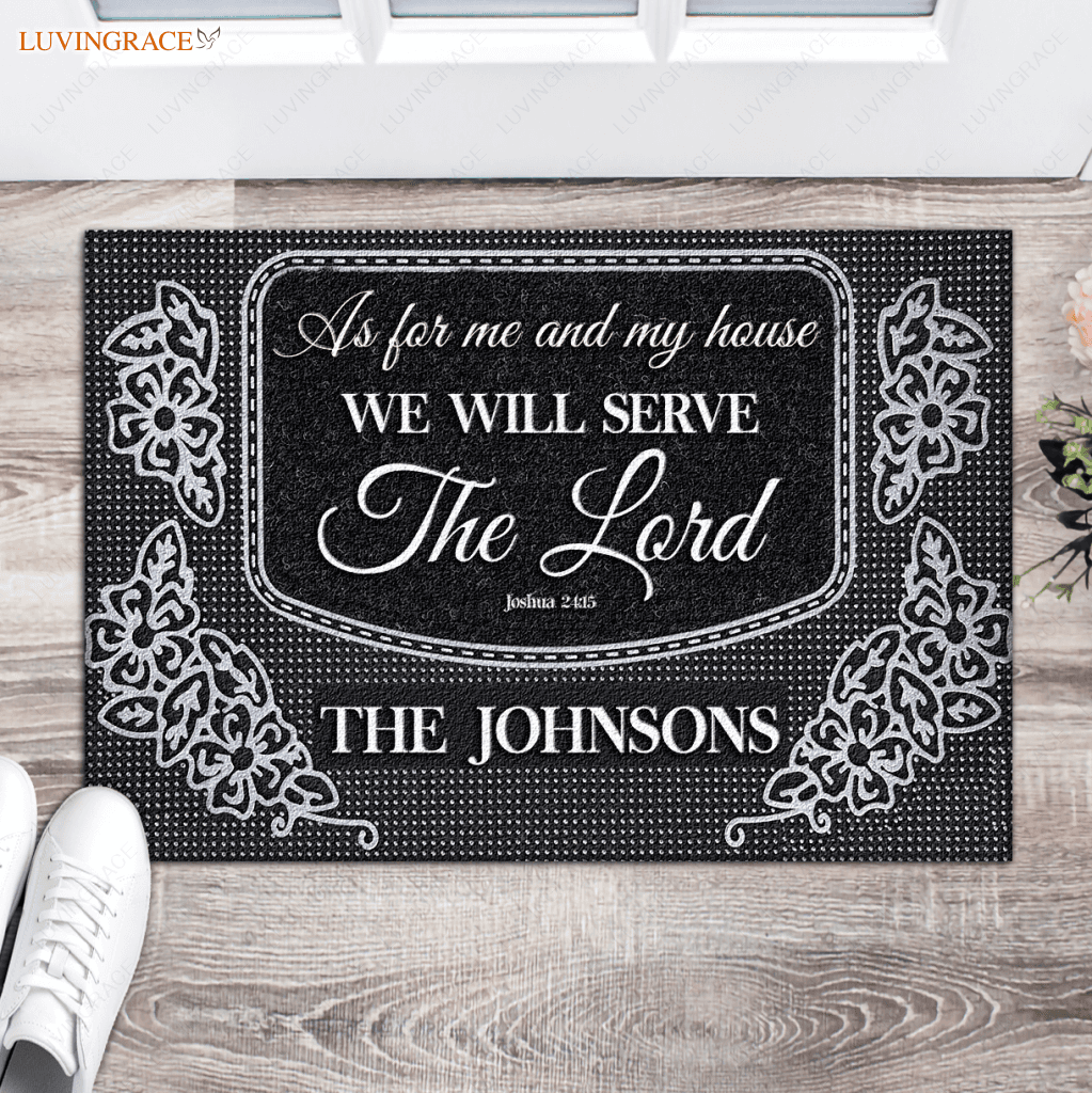 Welcome Serve The Lord Personalized Doormat