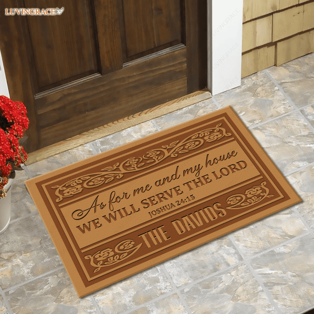 Welcome Serve The Lord Personalized Doormat