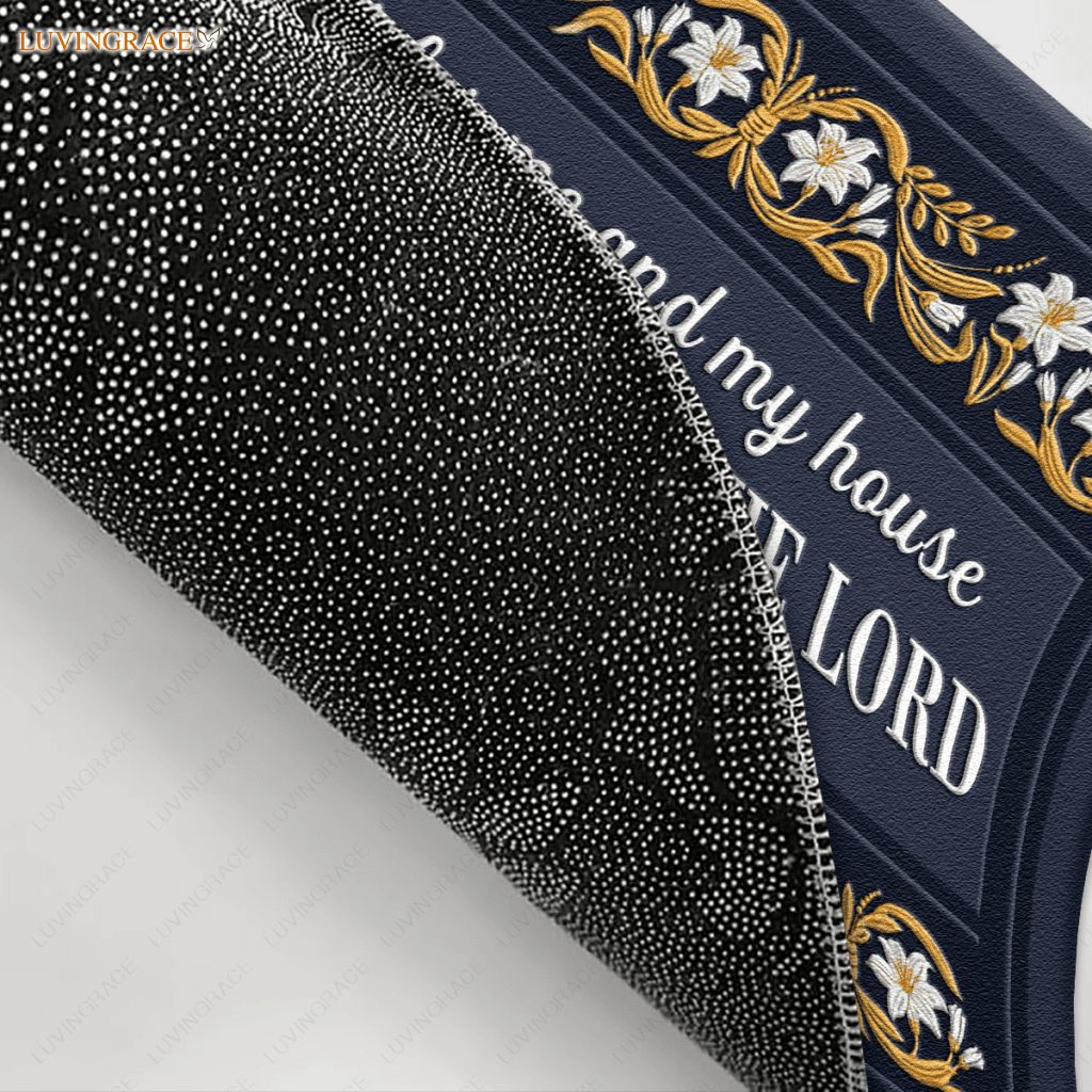 White Lilies Serve The Lord Personalized Doormat