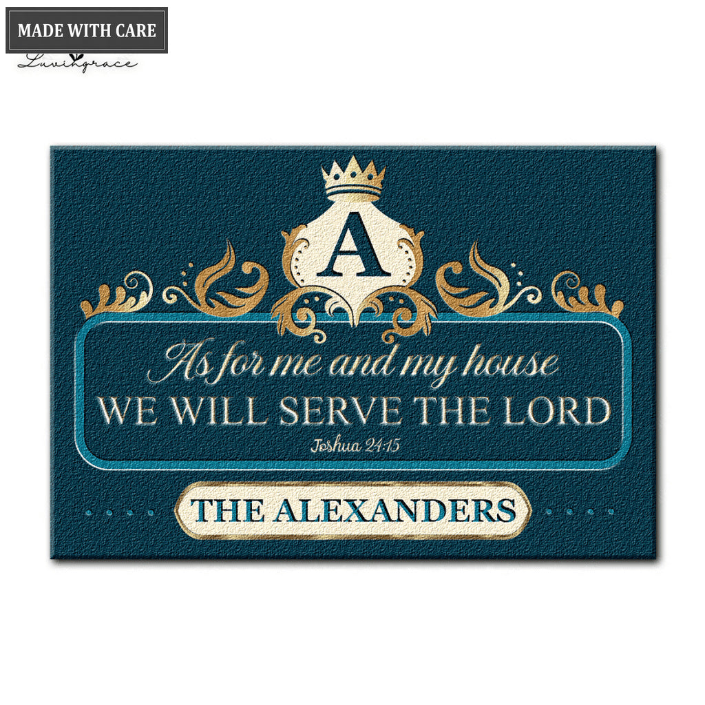 Luvingrace L02 Luxury Monogram Collection As For My House Personalized Doormat