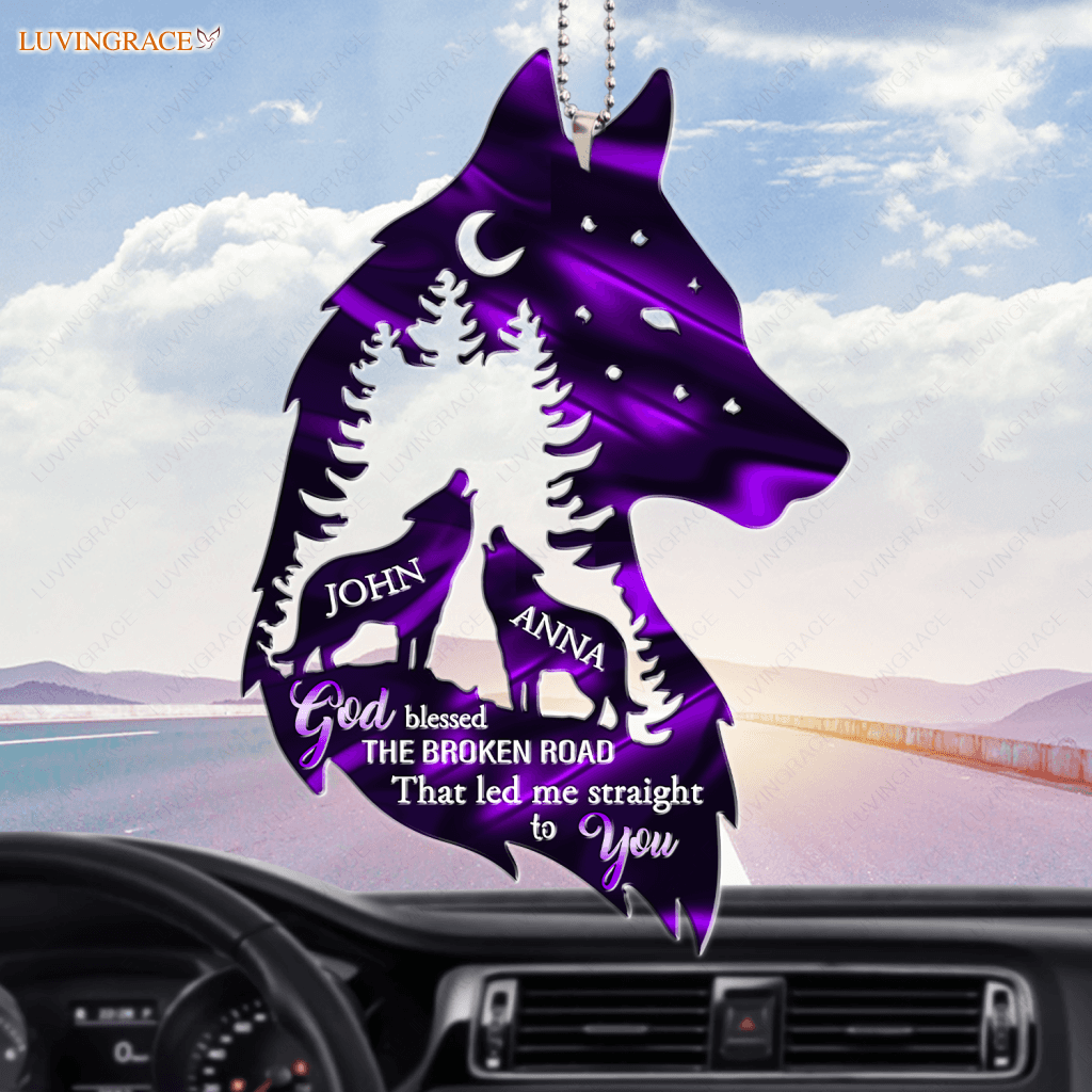 Wolf Couple In Forest God Blessed Personalized Ornament