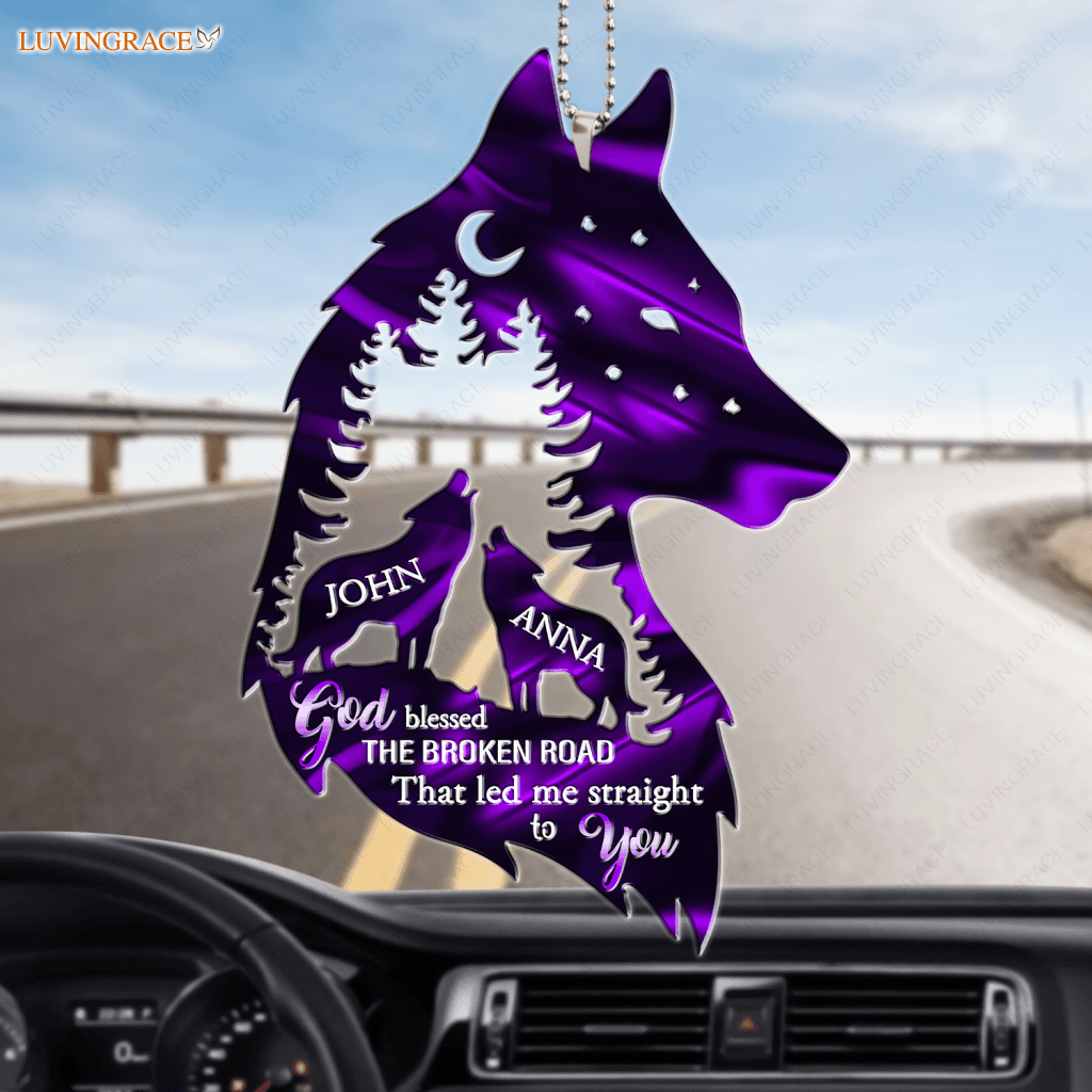 Wolf Couple In Forest God Blessed Personalized Ornament