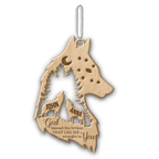Wolf Couple Night In Forest Personalized Wood Engraved Ornaments
