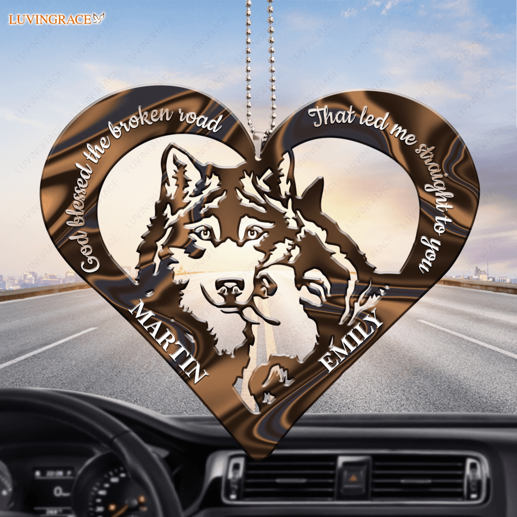 Wolf Heart God Blessed Personalized Ornament