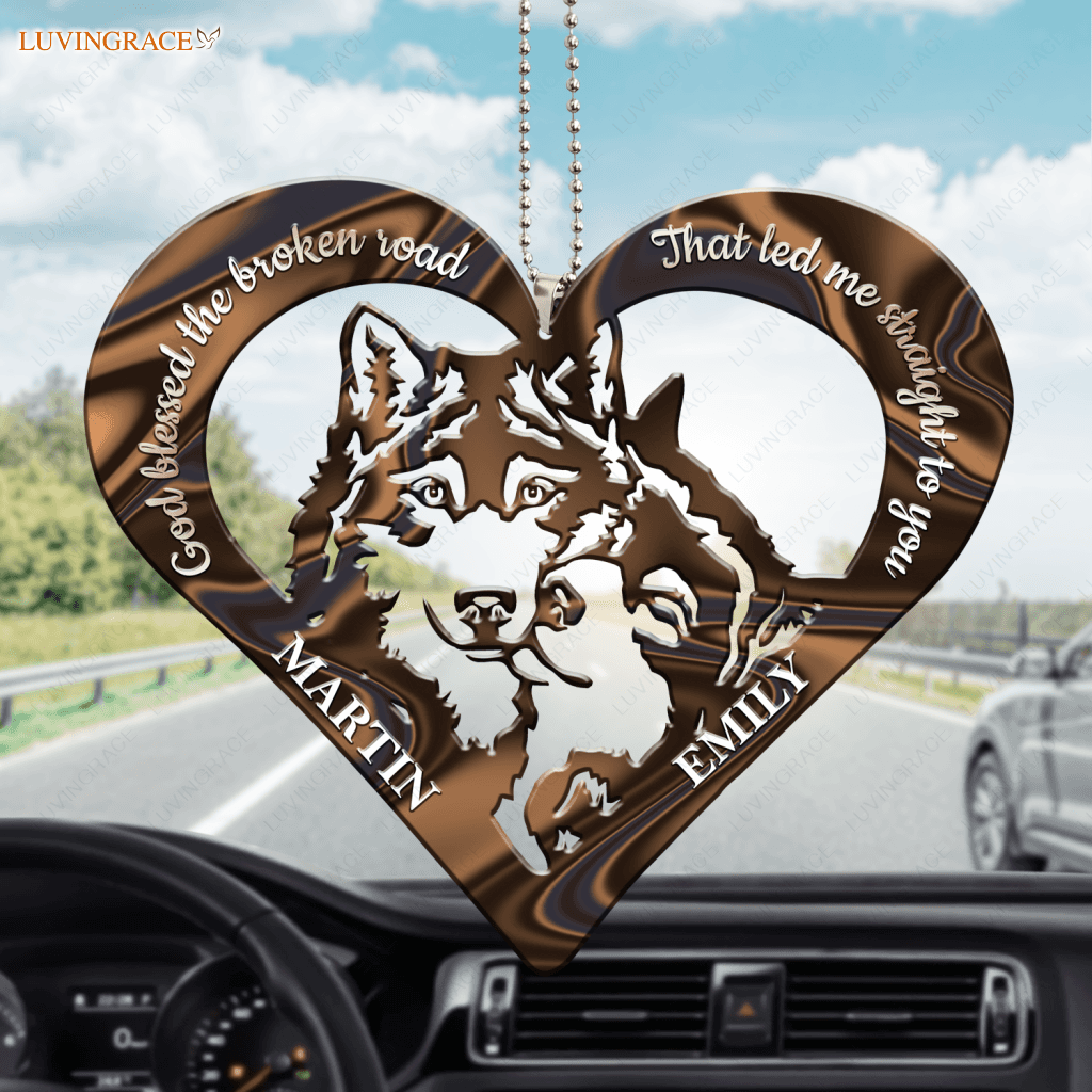 Wolf Heart God Blessed Personalized Ornament