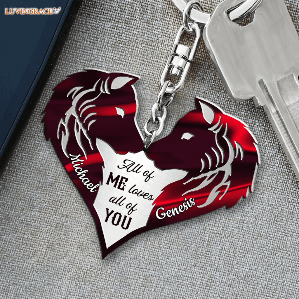 Wolves For Couple Personalized Keychain