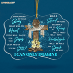 Wooden Cross Flower Blue Butterfly Surrounded By Your Glory Transparent Ornament