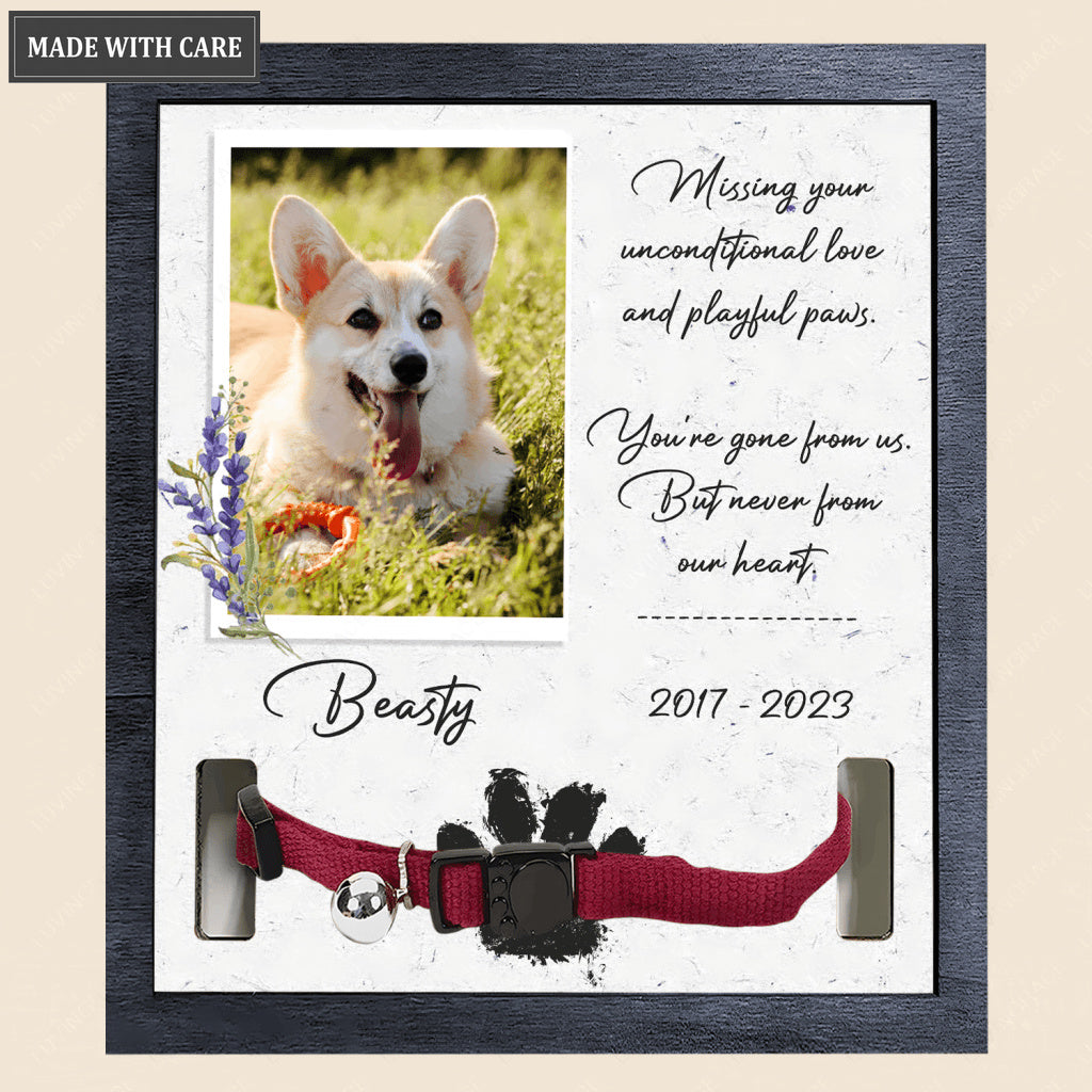 Pet Photo Flower Missing Your Unconditional Love - Personalized Custom Pet Memorial Sign