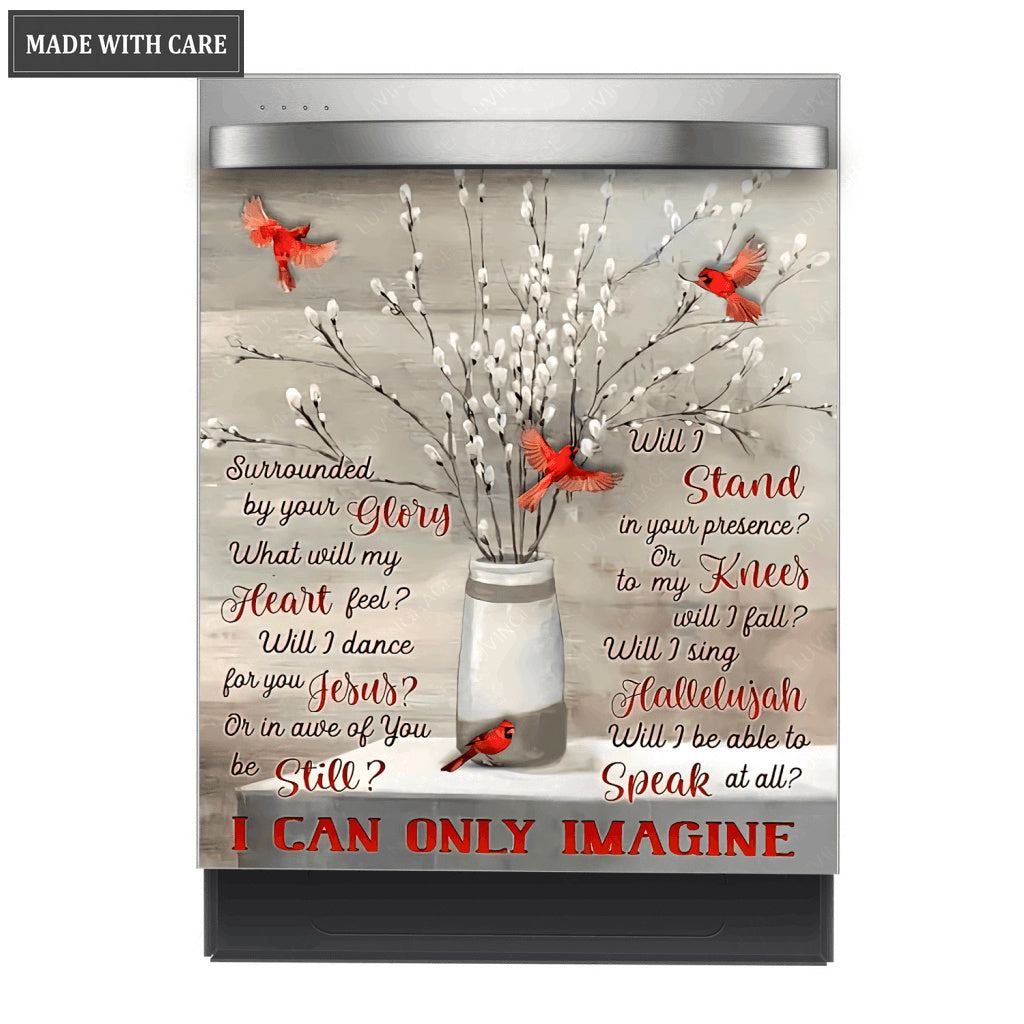 Red Bird Surrounded By Your Glory Magnetic Dishwasher Cover