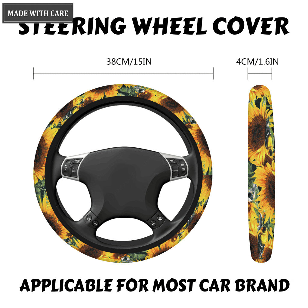 Sunny Sunflower Steering Wheel Cover Car Accessories