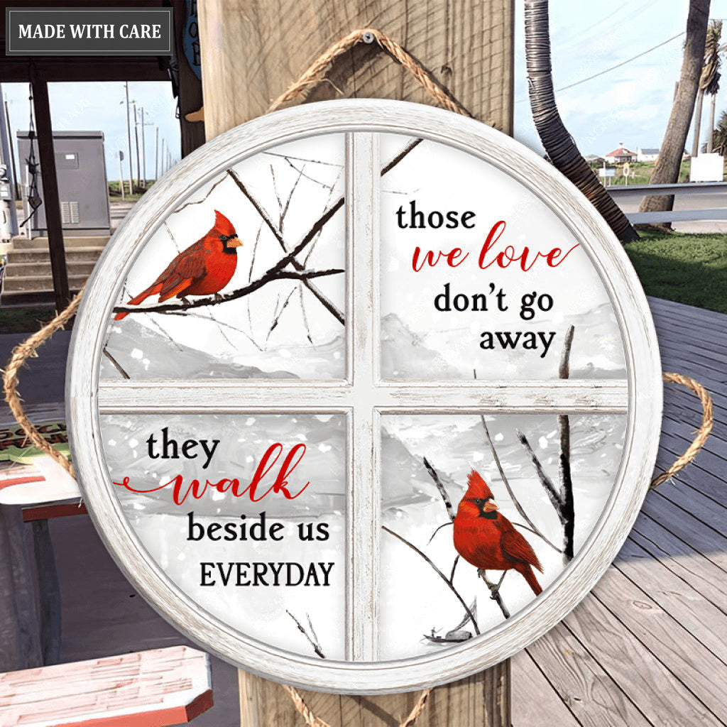Cardinal On Window Circle Sign