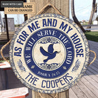 Dove Serve The Lord Personalized Circle Sign