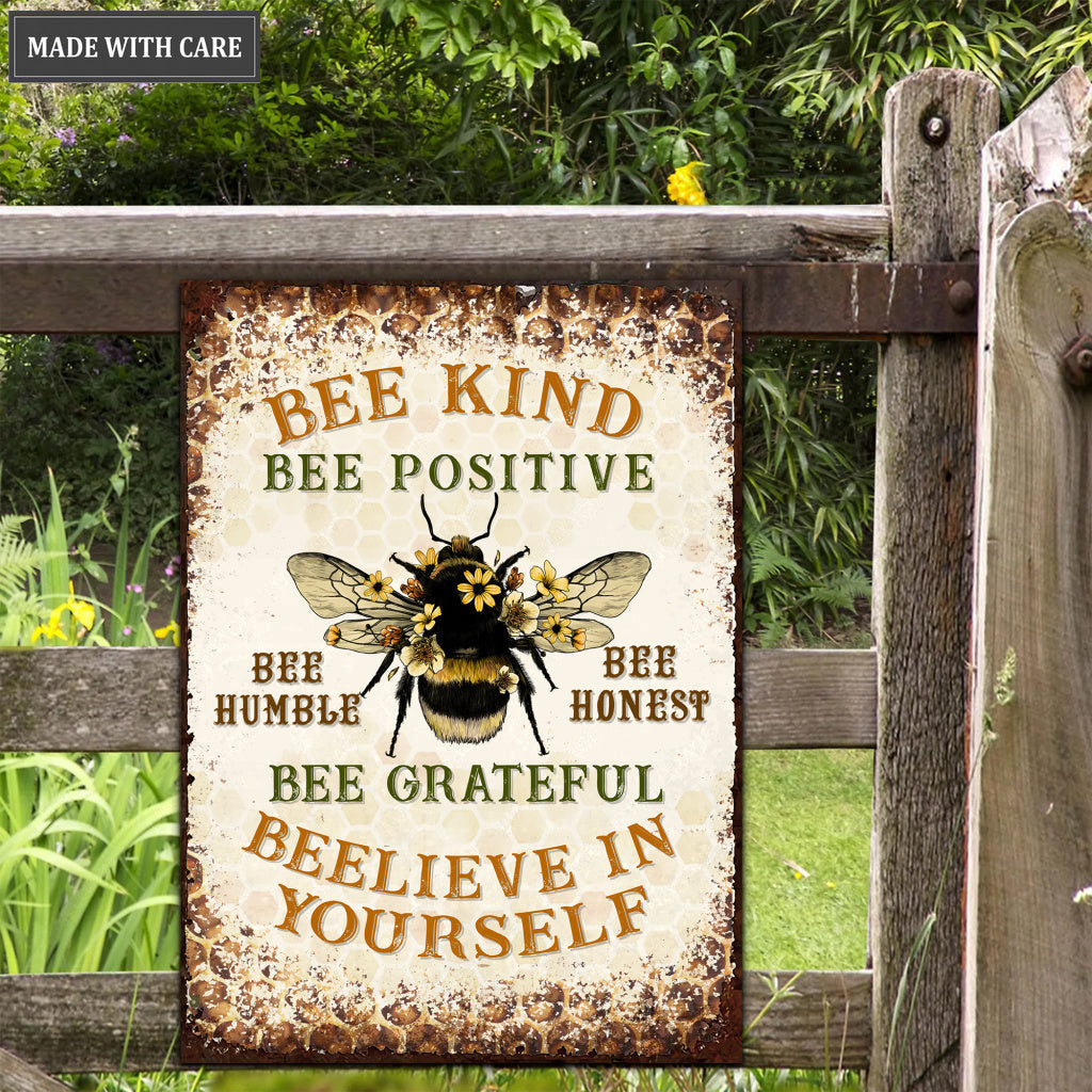Farmhouse Bee Kind Metal Sign