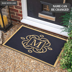 Last Name Letter Unique Monogram Personalized Doormat