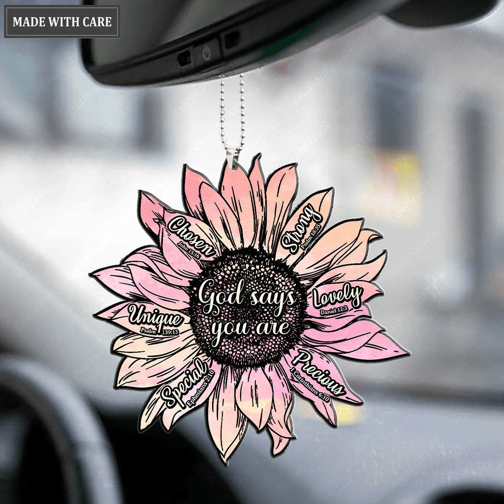 Pink Sunflower You Are Special Ornament