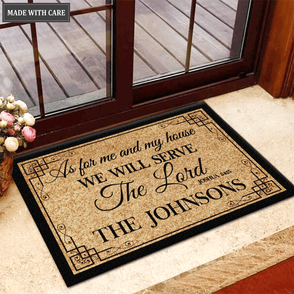 Serve The Lord Personalized Door Mat New Pattern