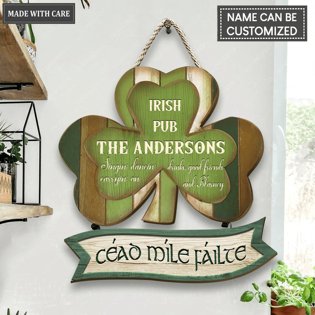Saint Patrick's Day Irish Pub Customized Shape Wooden Sign