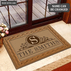 Luvingrace 04 Vintage Monogram Collection Family Name Personalized Doormat