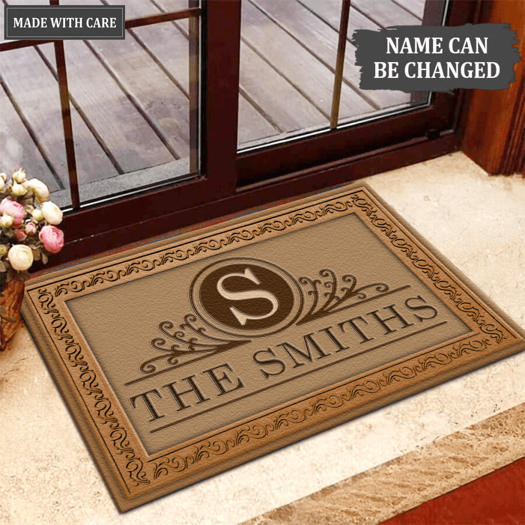Luvingrace 04 Vintage Monogram Collection Family Name Personalized Doormat