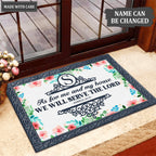 Luvingrace L02 Vintage Monogram Collection As For My House Personalized Doormat