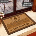Printfamily L05 Luxury Monogram Collection As For My House Personalized Doormat