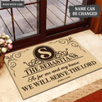 Luvingrace L09 Vintage Monogram Collection As For My House Personalized Doormat