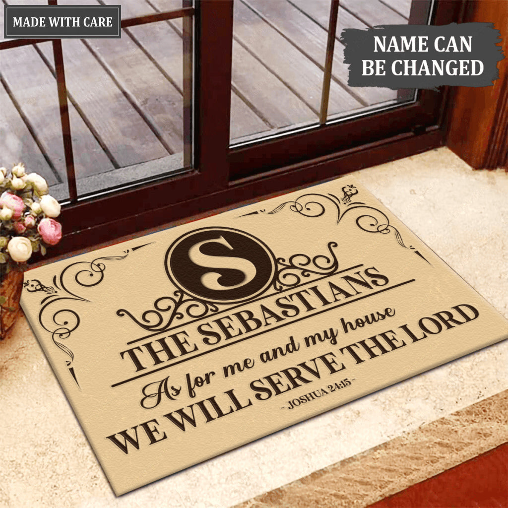 Luvingrace L09 Vintage Monogram Collection As For My House Personalized Doormat