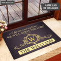 Luvingrace L10 Vintage Monogram Collection As For My House Personalized Doormat