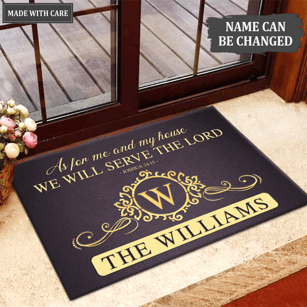Luvingrace L10 Vintage Monogram Collection As For My House Personalized Doormat