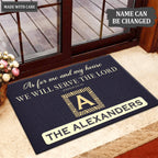 Luvingrace L15 Vintage Monogram Collection As For My House Personalized Doormat