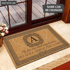 Luvingrace L19 Vintage Monogram Collection As For My House Personalized Doormat