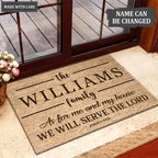 Luvingrace L123 Vintage Monogram Collection As For My House Personalized Doormat
