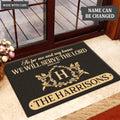 Luvingrace L125 Vintage Monogram Collection As For My House Personalized Doormat